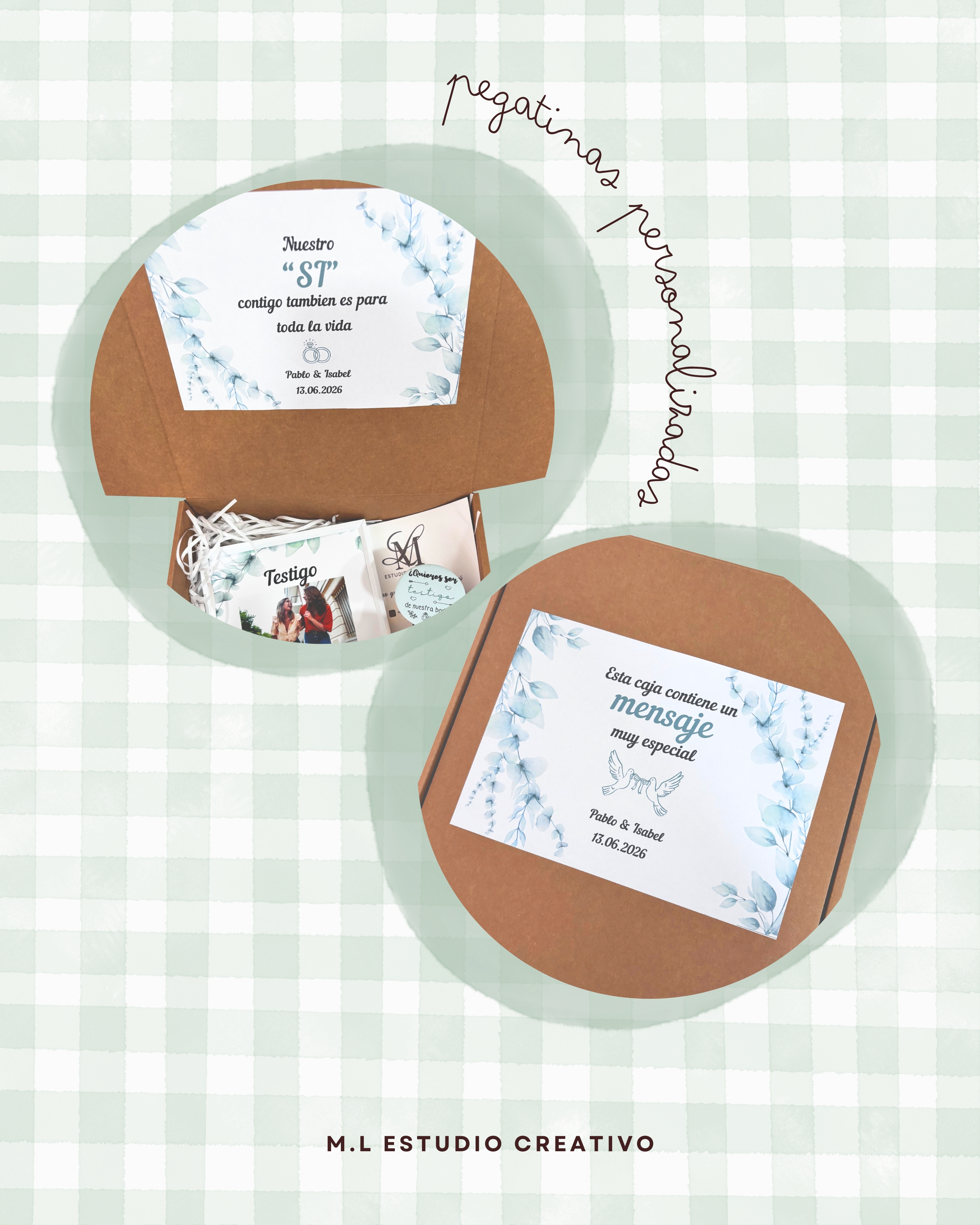 Caja regalo con pegatinas