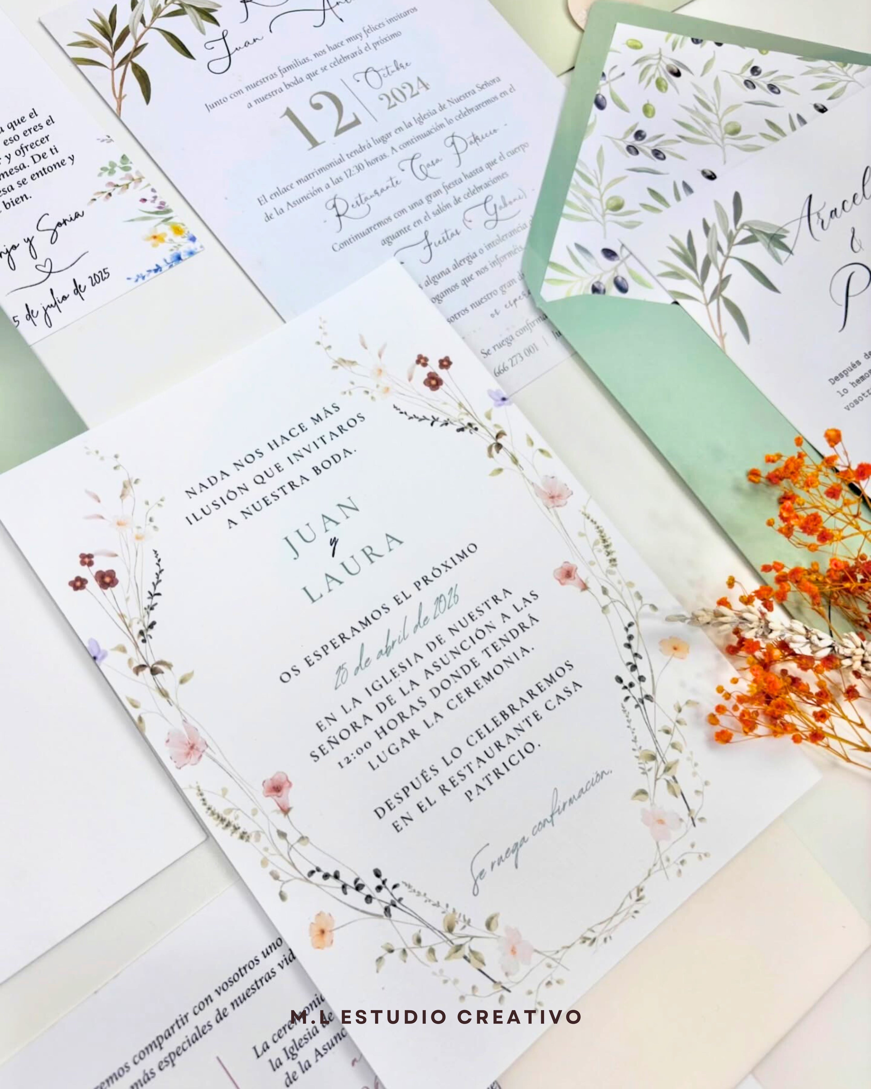 Invitación de boda totalmente personalizada