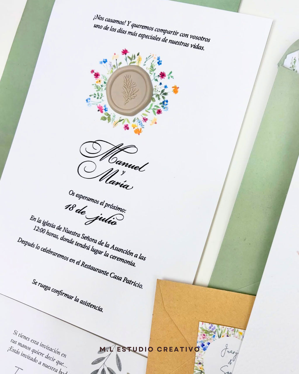 Invitación de boda totalmente personalizada